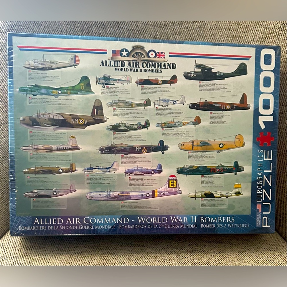 New Eurographics 1000 pieces puzzle Allied Air Command WWII bombers airplanes